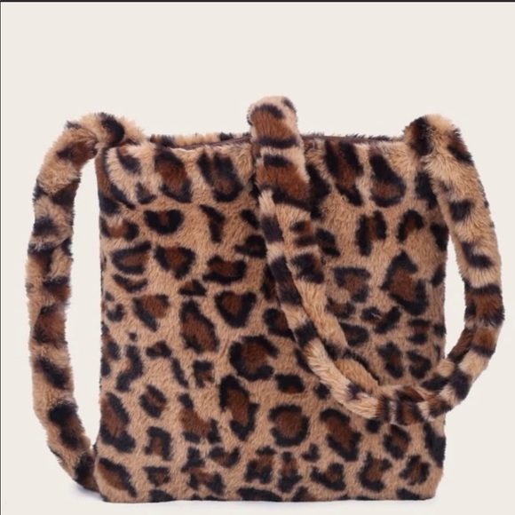 Leopard Fluffy Crossbody Bag - Picture 1 of 5